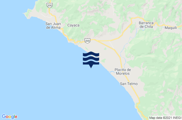 Mappa delle maree di Playa Salinas del Padre, Mexico