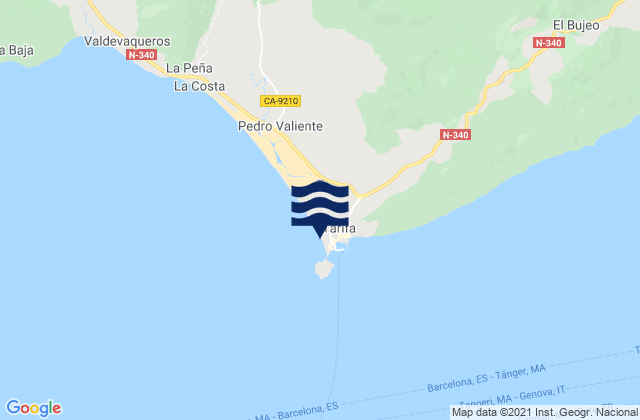 Mappa delle maree di Playa Santa Catalina, Spain