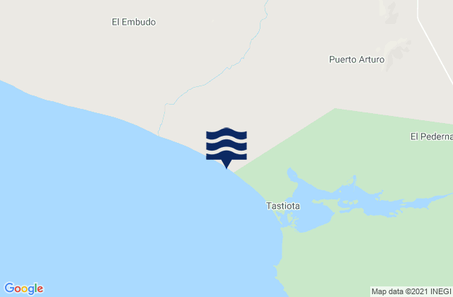 Mappa delle maree di Playa Tastiota, Mexico