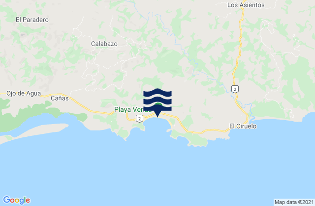 Mappa delle maree di Playa Venado, Panama