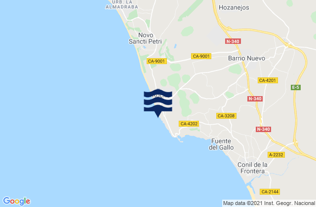 Mappa delle maree di Playa de Conil, Spain