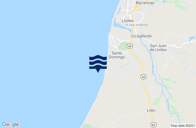 Mappa delle maree di Playa de Santo Domingo, Chile