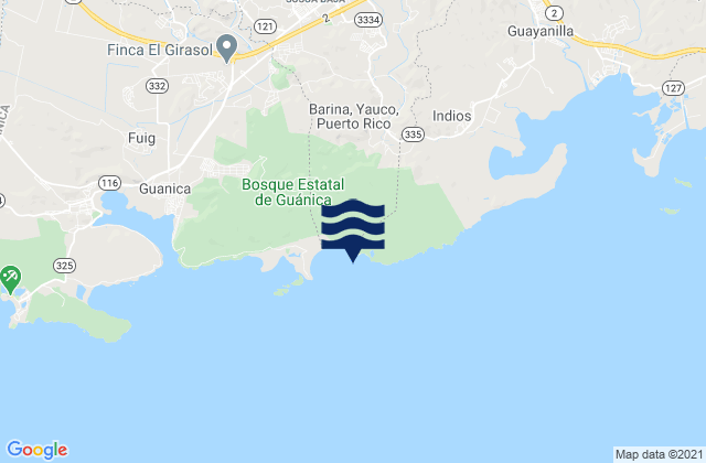 Mappa delle maree di Playa de Tamarindo, Puerto Rico
