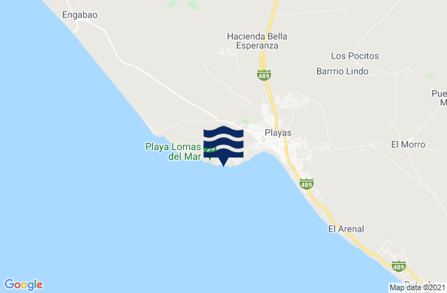 Mappa delle maree di Playas (Guayaquil), Ecuador
