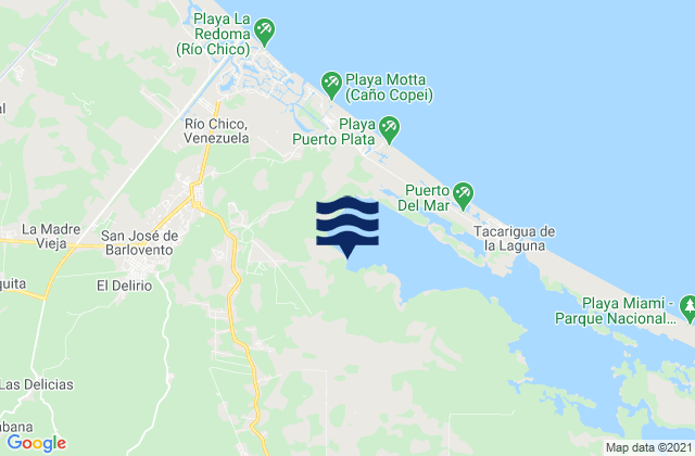 Mappa delle maree di Playita, Venezuela