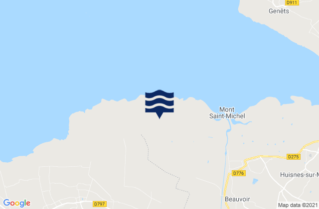 Mappa delle maree di Pleine-Fougères, France