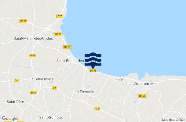 Mappa delle maree di Plerguer, France