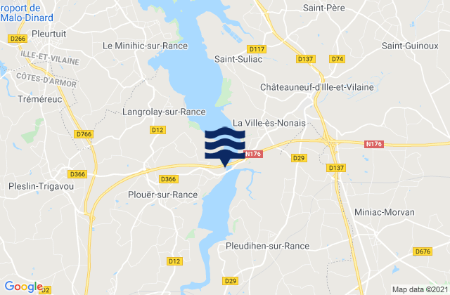 Mappa delle maree di Pleudihen-sur-Rance, France