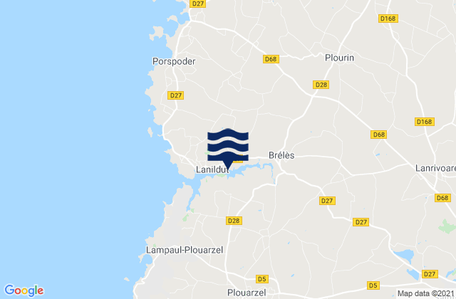 Mappa delle maree di Plouarzel, France
