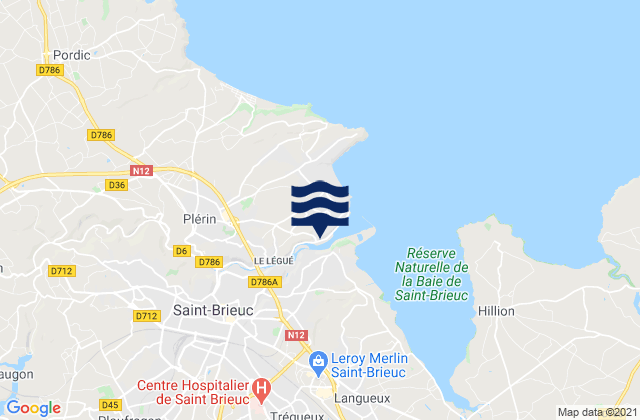 Mappa delle maree di Ploufragan, France