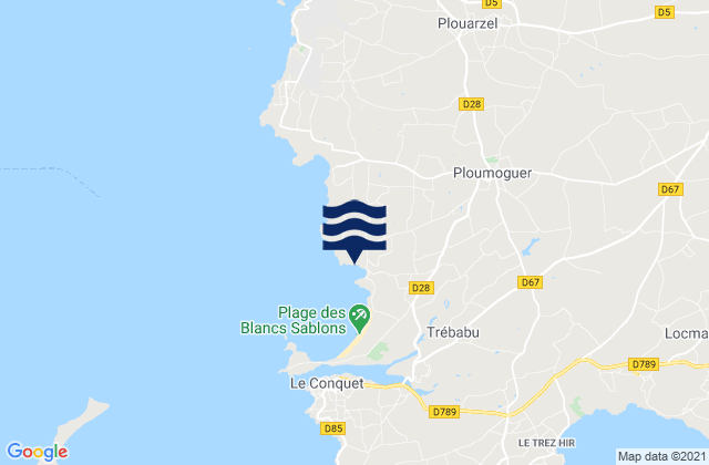 Mappa delle maree di Ploumoguer, France