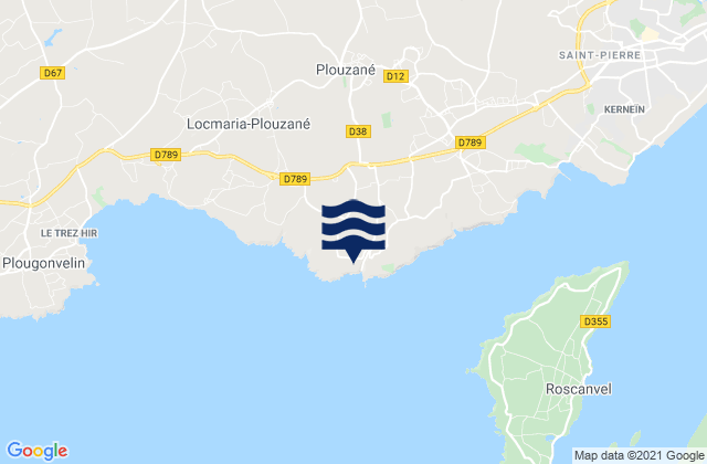 Mappa delle maree di Plouzané, France