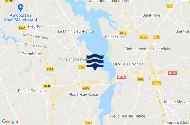 Mappa delle maree di Plouër-sur-Rance, France