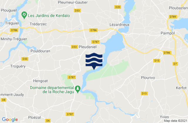 Mappa delle maree di Ploëzal, France