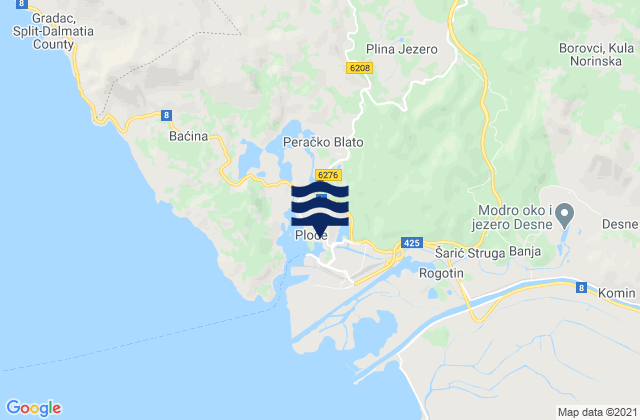 Mappa delle maree di Ploče, Croatia