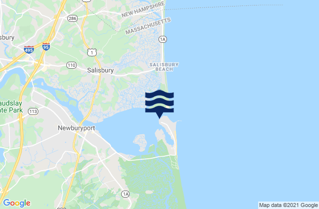 Mappa delle maree di Plum Island (Merrimack River Entrance), United States