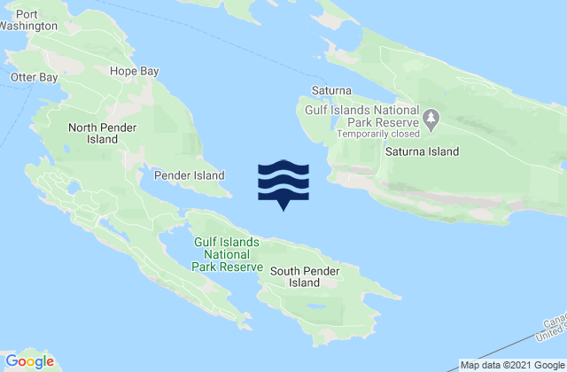 Mappa delle maree di Plumper Sound, Canada