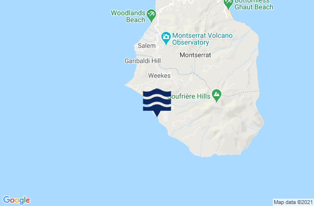 Mappa delle maree di Plymouth, Montserrat