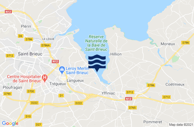 Mappa delle maree di Plédran, France