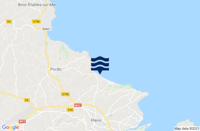 Mappa delle maree di Plérin, France