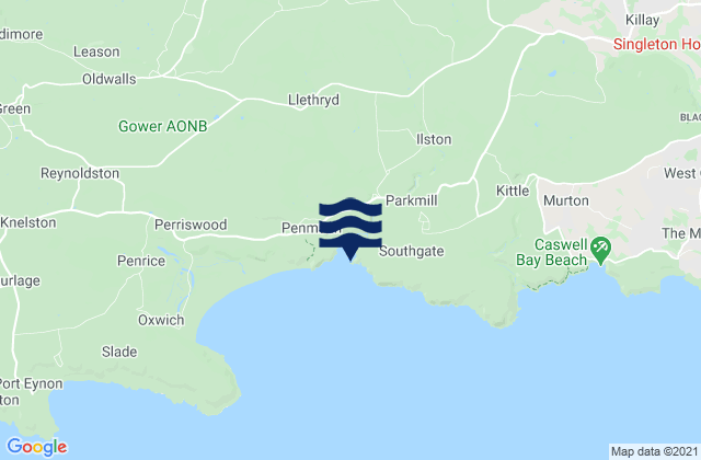 Mappa delle maree di Pobbles Beach, United Kingdom