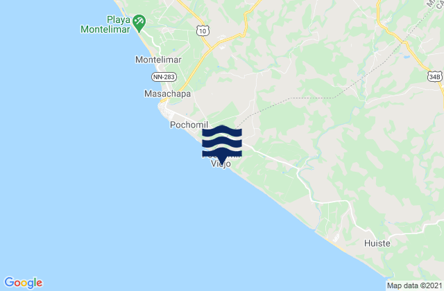Mappa delle maree di Pochomil, Nicaragua