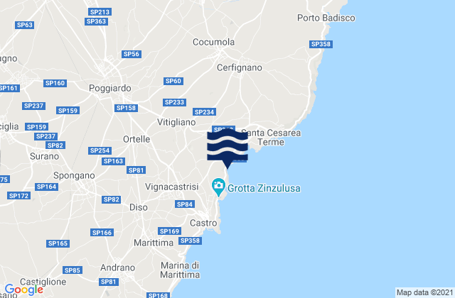 Mappa delle maree di Poggiardo, Italy