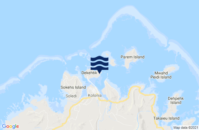 Mappa delle maree di Pohnpei Harbor Pohnpei Island, Micronesia