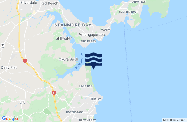 Mappa delle maree di Pohutukawa Bay, New Zealand
