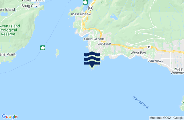 Mappa delle maree di Point Atkinson Lighthouse, Canada