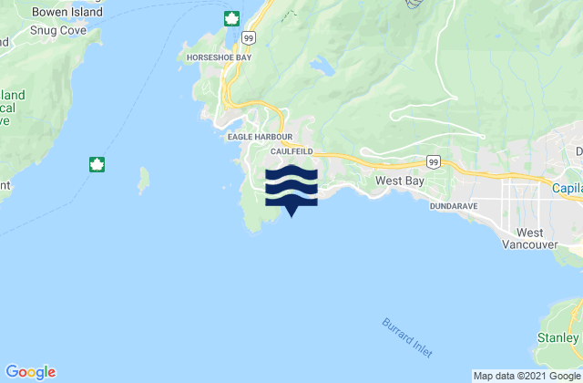 Mappa delle maree di Point Atkinson, Canada