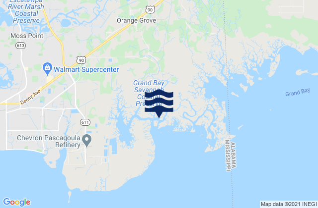 Mappa delle maree di Point Of Pines Bayou Cumbest, United States