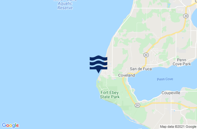 Mappa delle maree di Point Partridge Whidbey Island, United States
