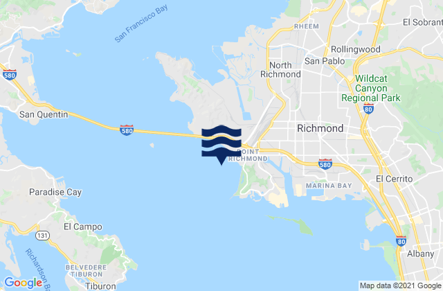 Mappa delle maree di Point Richmond 0.8 nmi. NNW of, United States