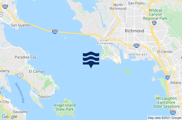 Mappa delle maree di Point Richmond .5 mi W, United States