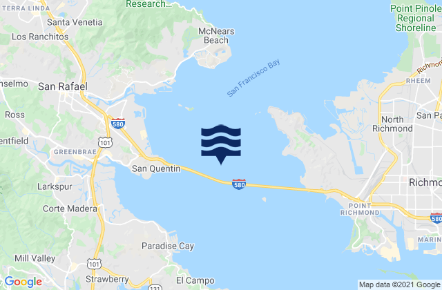 Mappa delle maree di Point San Quentin 1.3 nmi. east of, United States