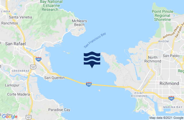 Mappa delle maree di Point San Quentin 1.9 miles east of, United States
