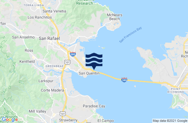 Mappa delle maree di Point San Quentin, United States