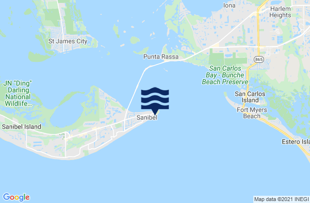 Mappa delle maree di Point Ybel San Carlos Bay Entrance, United States