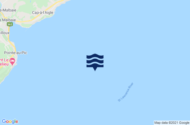 Mappa delle maree di Pointe-Au-Pic, Canada