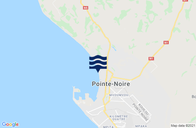 Mappa delle maree di Pointe-Noire, Republic of the Congo