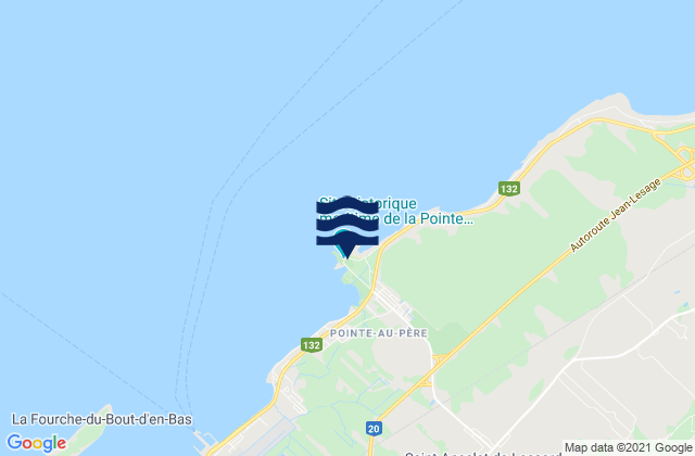 Mappa delle maree di Pointe-au-Pere, Canada