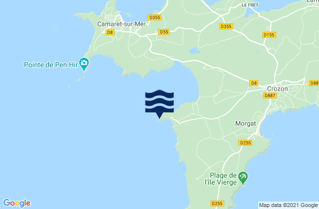 Mappa delle maree di Pointe De Dinan, France