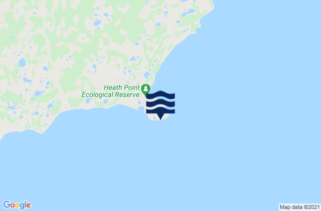 Mappa delle maree di Pointe Heath, Canada