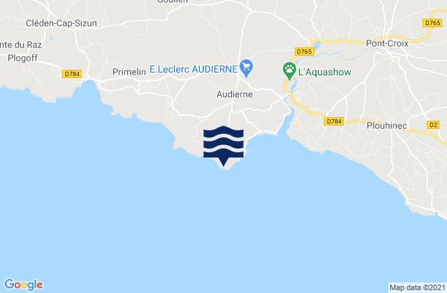 Mappa delle maree di Pointe de Lervily, France