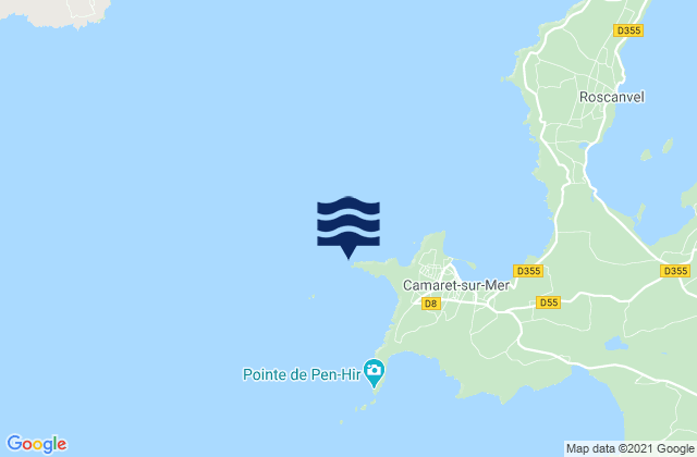 Mappa delle maree di Pointe du Toulinguet, France