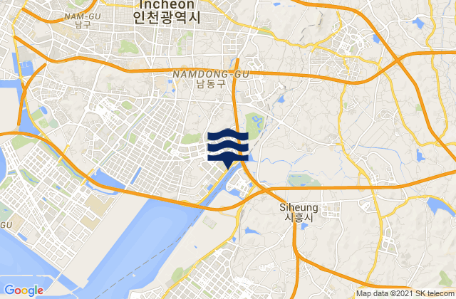 Mappa delle maree di Polgyo, South Korea