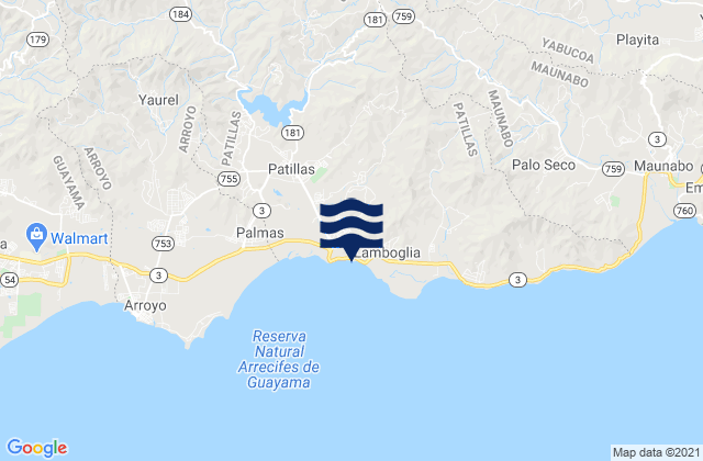 Mappa delle maree di Pollos Barrio, Puerto Rico