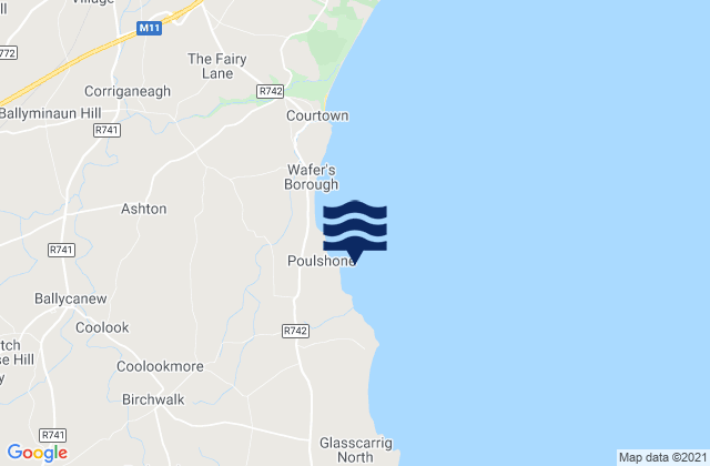 Mappa delle maree di Pollshone Head, Ireland
