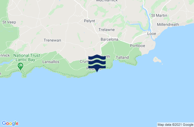Mappa delle maree di Polperro Beach, United Kingdom
